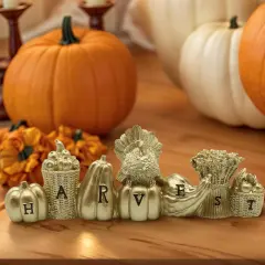 Gold Fall Tabletop Decor with Harvest