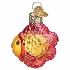 Old World Christmas 2.0 Inch Mini Tropical Fish Christmas Tree Ornament , Ornament Ocean Glitter Multicolored