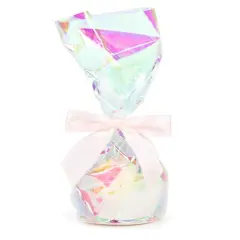 Iridescent Round Bottom Gusset Bags w/ Paper Base 3 1/4" x 10" 50 pack RPBGH3