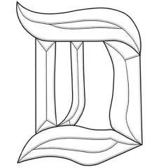 4" x 5-3/8" Exquisite Clear Glass Letter D Bevel Cluster BLD