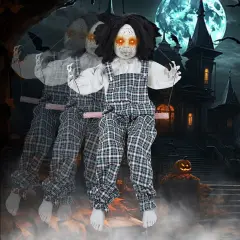 Hanging Halloween Animatronic Swing Boy with Creepy Sounds (Style 2)