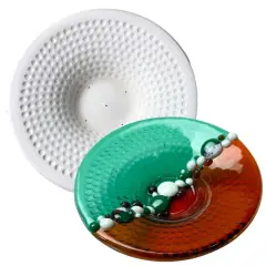 6.25&rdquo; x 6.25" x 2.25" Dimple Rim Slump Glass Fusing Kiln Mold