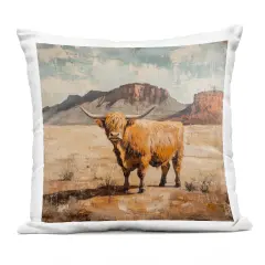 Stupell Industries Cow Of The Desert Outdoor Pillow, 18 x 7 x 18