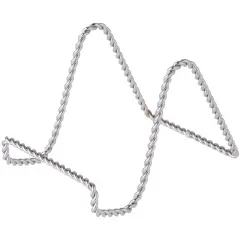 Bard's Twisted Silver Wire Easel Stand, 3" H x 3" W x 4.5" D