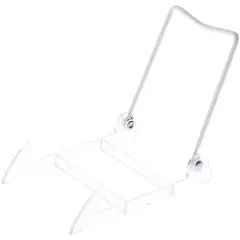 Bard's Folding White and Clear Plastic Easel Stand, 4" H x 4" W x 5.25" D