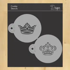 Royal Crowns Cookie Stencil Set | C586 by Designer Stencils | Baking Stencils for Royal Icing, Airbrush, Dusting Powder |