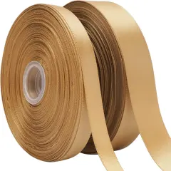 2 Rolls Champagne Gold Satin Ribbon