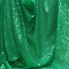 6MM Kelly Width 38/44 inches 1 Yard Green Sequin Fabric Lightweight Apparel & Costume Fabric