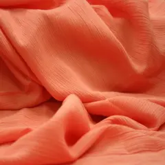 1 Yard Rayon Crinkle Peach Lightweight Woven Apparel Fabric 100% Rayon, 50/51&rdquo; Wide