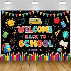 Black Welcome Back To School Banner