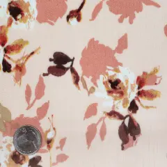 1 Yard 50/52" Coral Gold Rayon Crinkle Fabric Lightweight Fashion Fabric