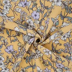 1 Yard Apricot Cream Rayon Crinkle Lightweight Soft Breathable Fabric For Summer Dresses 50/52 Width