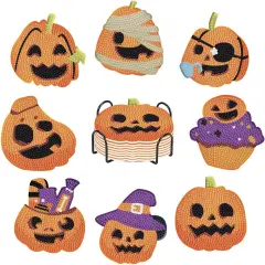 8 Pcs Diamond Painting Coasters kit with Holder