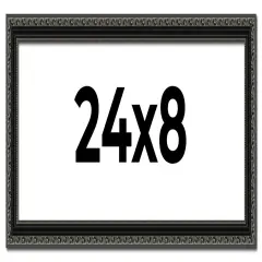 Panoramic Antique Black Picture Frame - UV Acrylic, Foam Board Backing, Hanging Hardware