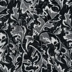 1 Yard Black White Gray Oak Leaves Soft Cotton Print Corduroy Print Fabric 59 Width
