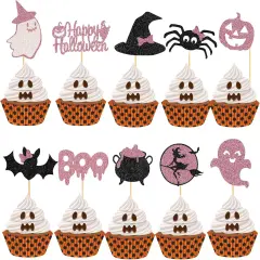 60Pcs Halloween Cupcake Toppers