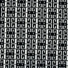 1 Yard Polyester Spandex 190 GSM Digital Geo DTY Print Fabric Soft Stretch 58/60" Width BLACK