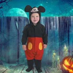 Mickey Mouse Infant Costume Bodysuit with Hood Snap Closure