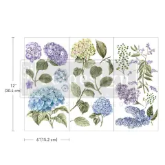 Small Transfers - Mystic Hydrangea - 3 sheets, 6"x12"