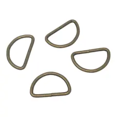 Metal D Ring 2" Antique Brass Plated Loop Ring