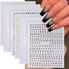 Letters Nail Art Stickers English Alphabet Nail Decals