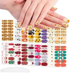 20 Sheets Mixed Halloween & Christmas Nail Wraps Stickers