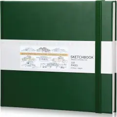 Square Sketchbook for Drawing 8 x 8 - (Green)