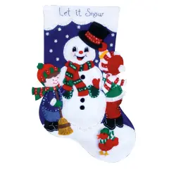 Design WorksSnowman & Children Stocking Kit Multi