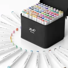 Alcohol Markers 80 Colors,Dual Tip Chisel & Fine