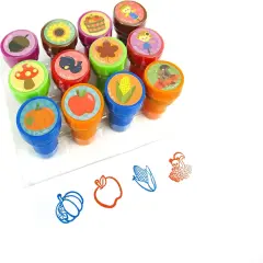12 Pcs Fall Harvest Thanksgiving Stamp Kit for Kids