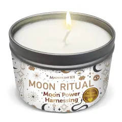 Magnificent 101 Long Lasting Moon Ritual Smudge Tin Candle | 6 Oz - 35 Hour Burn | Made of Natural Soy Wax for Energy Cleansing & Manifestation | Harness The Power of The Moon Multicolor