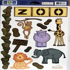 We R Memory Keepers Zoo Embossed Cardstock Stickers