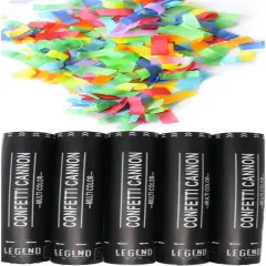 12 inch Confetti Cannons Multicolor | Biodegradable Confetti & Air Powered | Launches 20-25ft | Celebrations, New Year's Eve, Birthdays and Weddings (5 Pack)