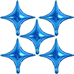 18inch Star Shape Foil Mylar Balloon,30 pcs Blue Four Angle Star Balloons for Birthday Party,Wedding,Valentine's Day, engagement party，Christmas,Baby Shower Backdrops Decorations