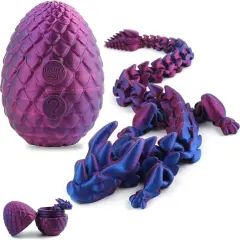 3D Printed Dragon, Articulated Crystal Dragon Egg Toy, Home Office Executive Desk Decor Fidget Toys