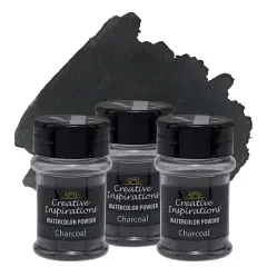 Creative Inspirations Powder Watercolor Paint 3 Pack - 38g Shaker Bottle, Charcoal - Dye-Based Water-Soluble Crystalline Pigments - Non-Toxic, Perfect for Abstract and Spontaneous Effects