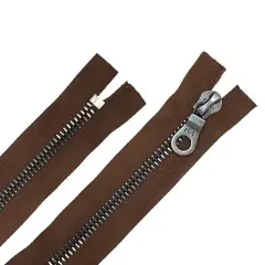 Zipper &ndash; Brown 8MM Closed Bottom with KTA Pull, Gun Metal