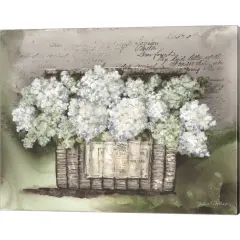 Vintage Floral Basket by Julie Norkus 20" x 16" Canvas Wall Art