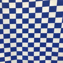 1 Yard Royal Checkered Poly Cotton Fabric for Apparel Crafts and Home Decor 59/60 Inch Width