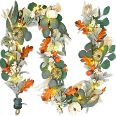 6ft Fall Garland with Lights