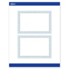 Avery Printable Rectangle Postcards, Gold Dots with Blue Border, 4" x 6", Matte White Rectangle Postcards, Laser/Inkjet, 20ct, Great for Postcards