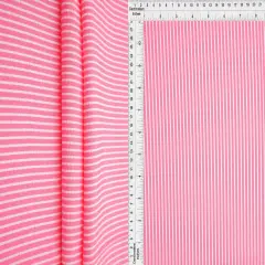 1 Yard Seersucker Stripe Fabric, 58/59&Prime; Wide Polyester Rayon Blend CORAL RED
