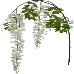 69" White Artificial Silk Wisteria Spray Branches - Pack of 6 - Realistic and Long-Lasting Faux Flowers for Elegant Home Decor, Wedding Displays & Special Events