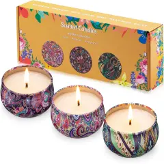 3Pack Scented Candle Set Candles for Aromatherapy Holiday Gifts for Women Soy Wax Candles for Home
