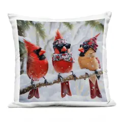 Stupell Industries Row of Cool Cardinals Outdoor Pillow, 18 x 7 x 18