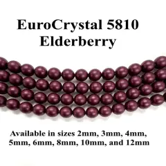 Elderberry EuroCrystal 5810 Round Pearls - 2mm, 3mm, 4mm, 5mm, 6mm, 8mm, 10mm, and 12mm - Strands - Made in Austria