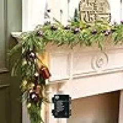 Greenery Garland with Christmas Ball Battery