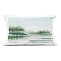 Stupell Industries Green Toned Water Landscape Indoor Pillow, 14 x 7 x 20