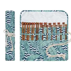 Bamboo Knitting Needles 18 Pairs Knitting Needles Set - 10 Inches Wooden Knitting Needle Single Point Knitting Needles with Roll Bag - Portable Knitting Needle Set for Beginners (2mm - 10mm)