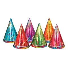 72 Pack Bulk Prismatic Cone Hats